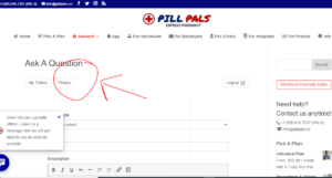 ask a pharmacist privacy button